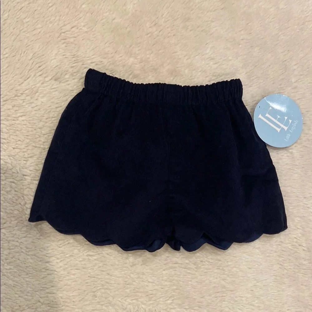 NWT Little English Navy Corduroy Scallop Shorts - Picture 1 of 5